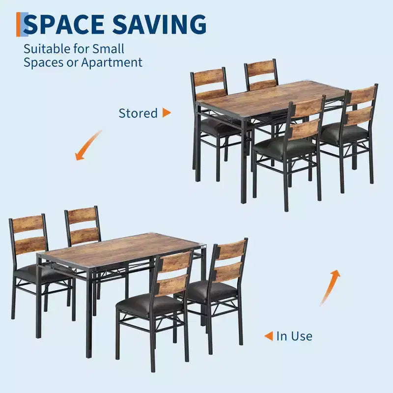 3-Piece Kitchen Table Set for 2, Wooden Dining Table Set for Small Place, Farmhouse Table Set with Table and Chair for Small Rooms or Flats, Brown
