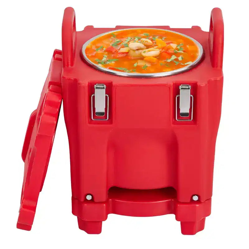 Food Insulated Bucket 20L with Directional Casters, Spoon Included, Base Support, Durable Stainless Steel Lining