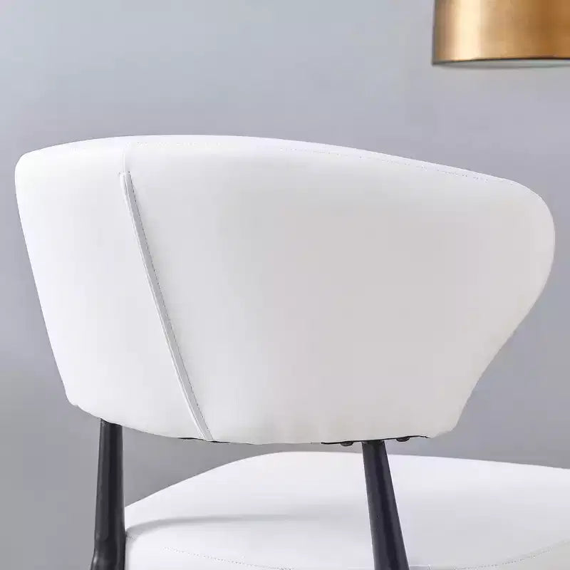 MAYEERTY Set of 4 White Minimalist Ergonomic Dining Chairs Curved Backrest Comfortable Seating