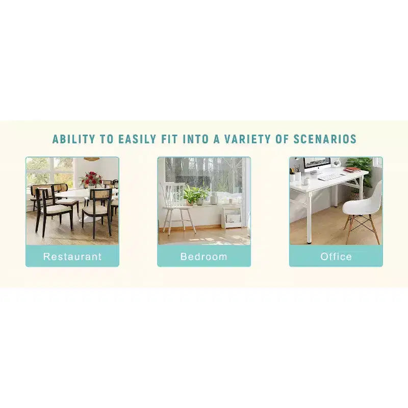 MAYEERTY Set of 4 White Minimalist Ergonomic Dining Chairs Curved Backrest Comfortable Seating