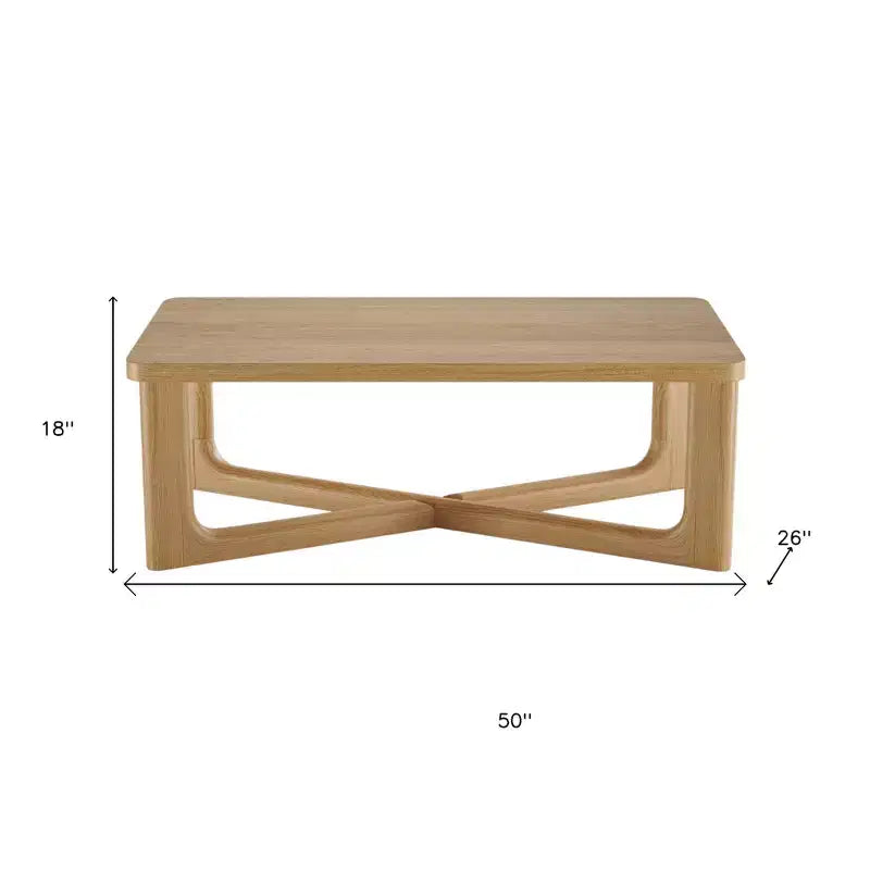 Table basse HomeRoots 50 en bois massif naturel avec pieds en croix