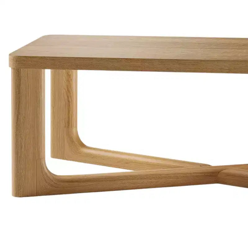 Table basse HomeRoots 50 en bois massif naturel avec pieds en croix