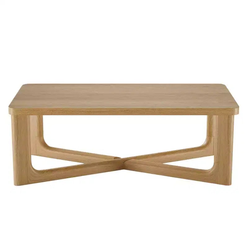 Table basse HomeRoots 50 en bois massif naturel avec pieds en croix