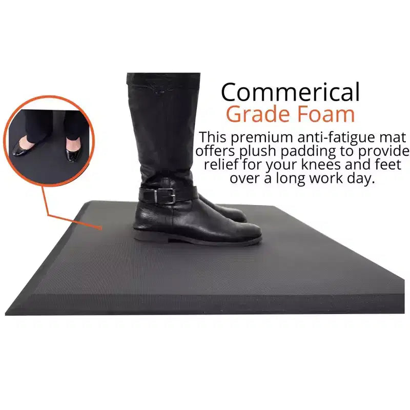 Stand Up Desk Store Standing Desk Anti-Fatigue Comfort Floor Mat Cushion (Black, 35 x 19.5 and 5/8 thick)