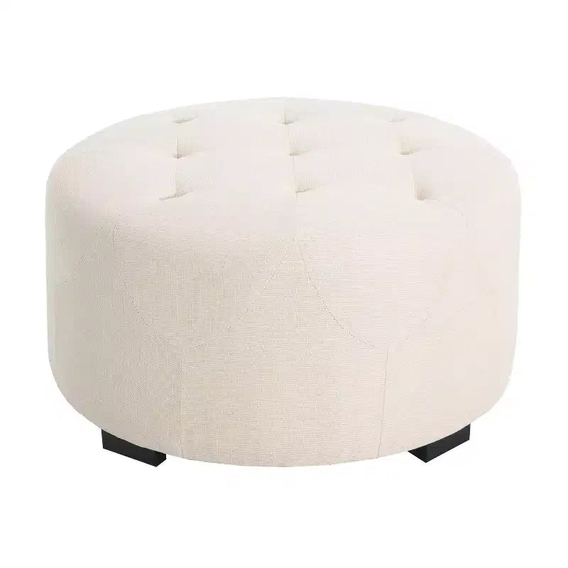 Christopher Knight Home Furina Modern Upholstered Button Tufted Round Ottoman