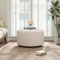 Christopher Knight Home Furina Modern Upholstered Button Tufted Round Ottoman