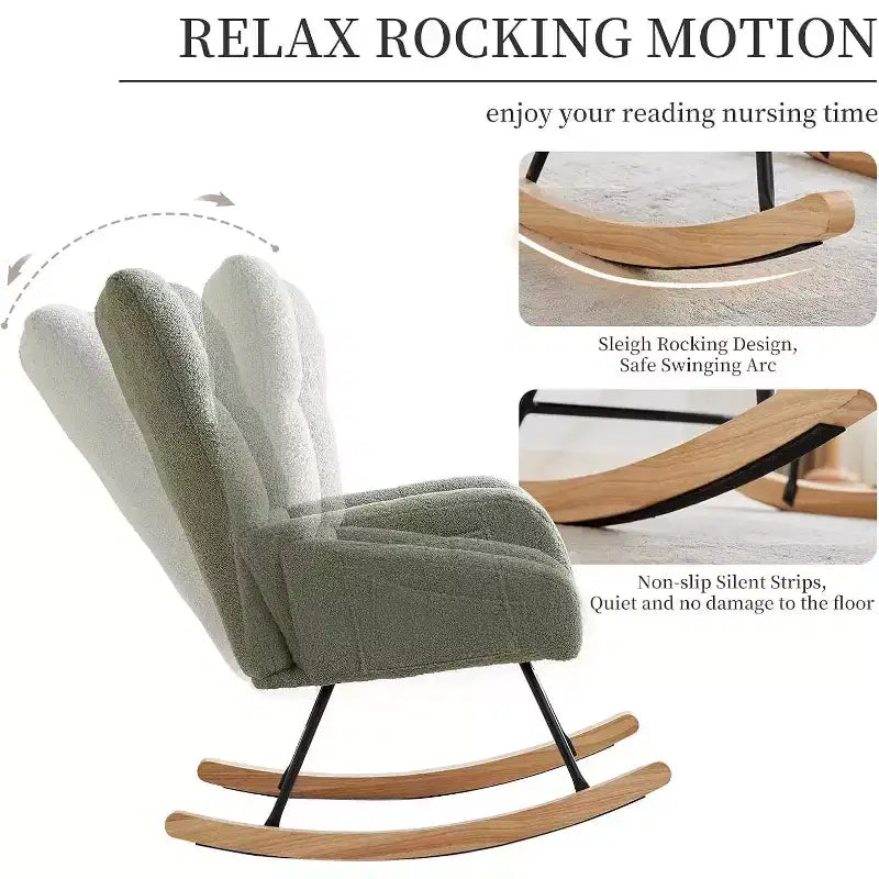 Fauteuil  Bascule pour la nurserie, Fauteuil  Bascule de Salon pour l'allaitement, fauteuils rembourrs Confortables avec Dossier Haut, Fauteuil