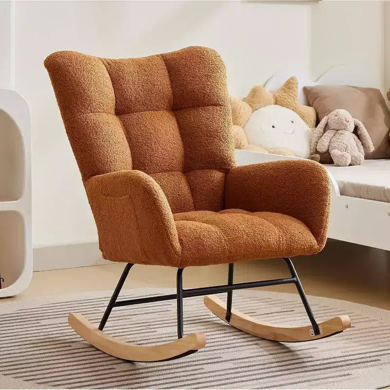 Fauteuil  Bascule pour la nurserie, Fauteuil  Bascule de Salon pour l'allaitement, fauteuils rembourrs Confortables avec Dossier Haut, Fauteuil
