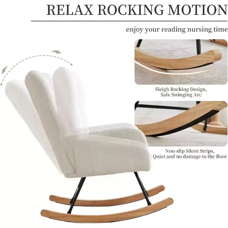 Fauteuil  Bascule pour la nurserie, Fauteuil  Bascule de Salon pour l'allaitement, fauteuils rembourrs Confortables avec Dossier Haut, Fauteuil