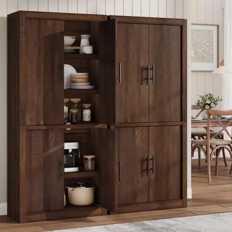 Tall Wooden Kitchen Pantry Cabinet for Dining, Living Room