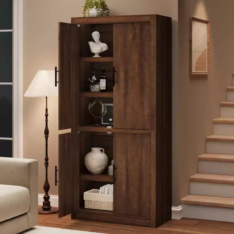 Tall Wooden Kitchen Pantry Cabinet for Dining, Living Room