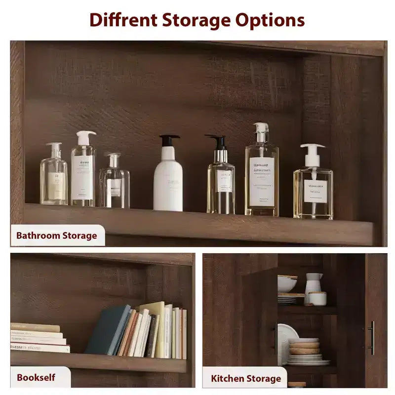 Tall Wooden Kitchen Pantry Cabinet for Dining, Living Room