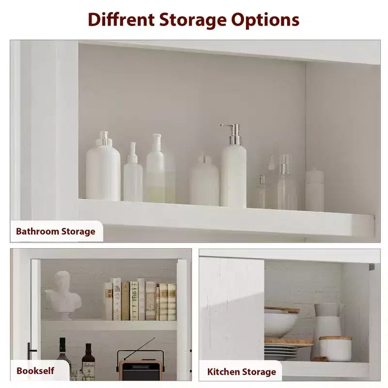 Tall Wooden Kitchen Pantry Cabinet for Dining, Living Room
