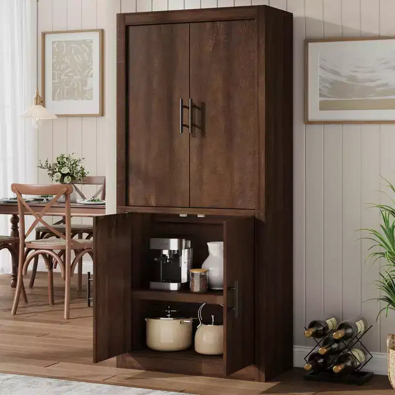 Tall Wooden Kitchen Pantry Cabinet for Dining, Living Room