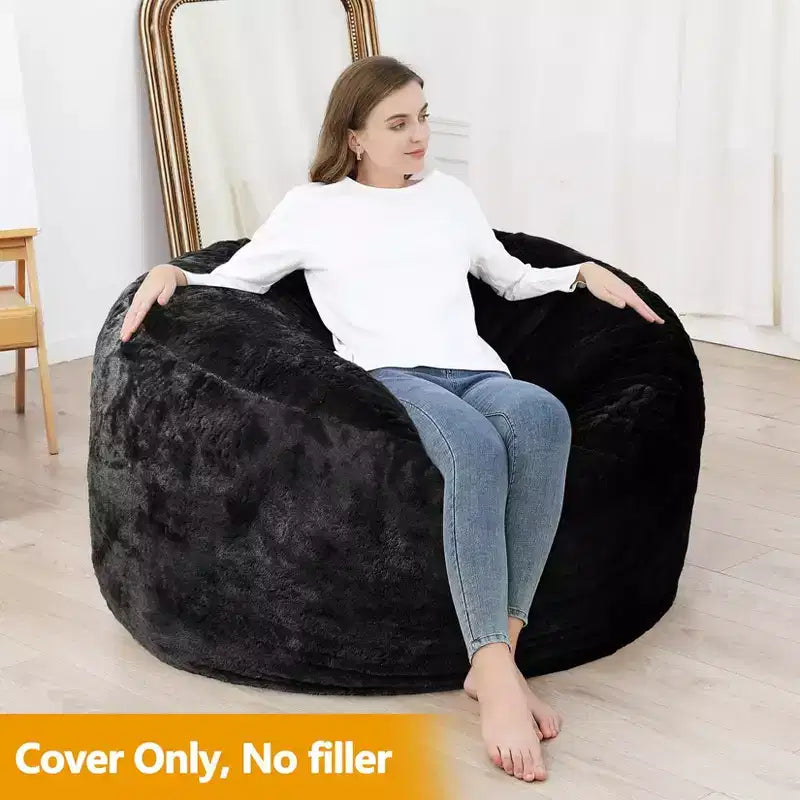 TROPOW Bean Bag Covers Only, Adult Bean Bag Couch Cover for Reading, Soft Washable Beanbag Lazy Sofa Cover Without Filling