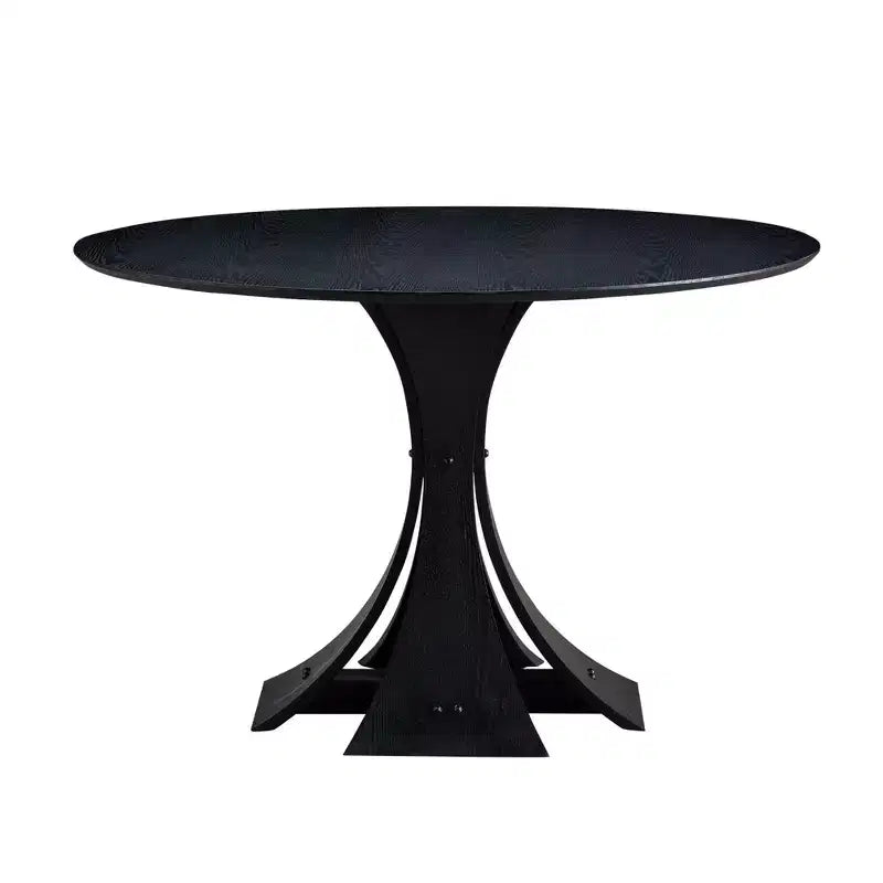 Okak Modern Round Dining Table Kitchen Table Wood Dining Table for 6 for Living Room, Cafe