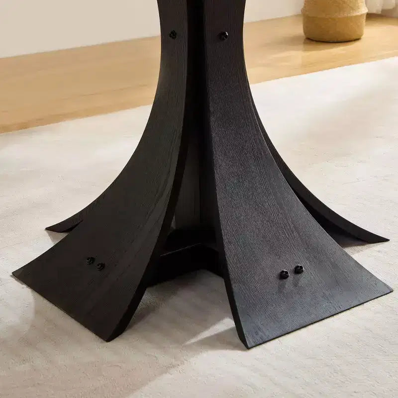 Okak Modern Round Dining Table Kitchen Table Wood Dining Table for 6 for Living Room, Cafe