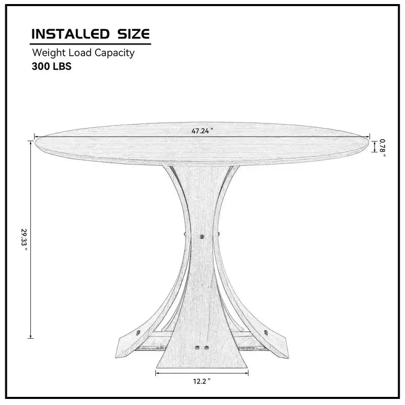 Okak Modern Round Dining Table Kitchen Table Wood Dining Table for 6 for Living Room, Cafe