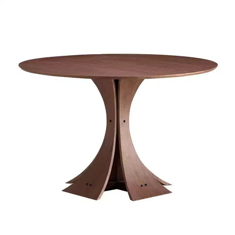 Okak Modern Round Dining Table Kitchen Table Wood Dining Table for 6 for Living Room, Cafe
