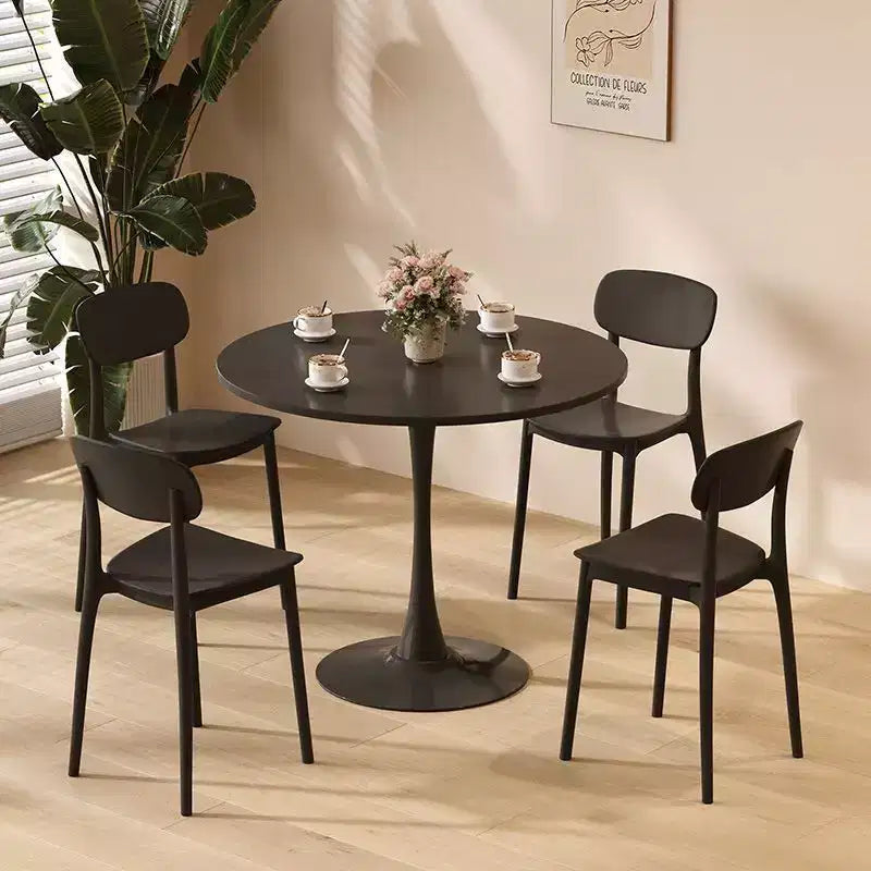 Okak 23.6/31.5in Round Dining Table Kitchen Table with Steel Tulip Base Round Kitchen Table for Dining Room
