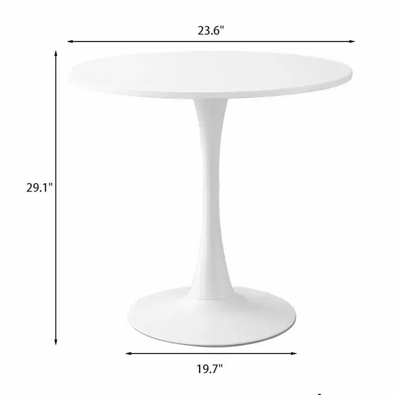 Okak 23.6/31.5in Round Dining Table Kitchen Table with Steel Tulip Base Round Kitchen Table for Dining Room