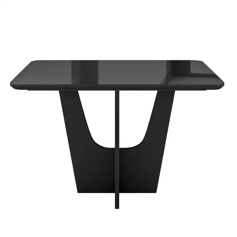 Okak Compact 4/6 Seater Italian Dining Table with Painted Glass Top and Wooden Base Kitchen Table for Kitchen, Dining Room