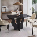 Okak Compact 4/6 Seater Italian Dining Table with Painted Glass Top and Wooden Base Kitchen Table for Kitchen, Dining Room