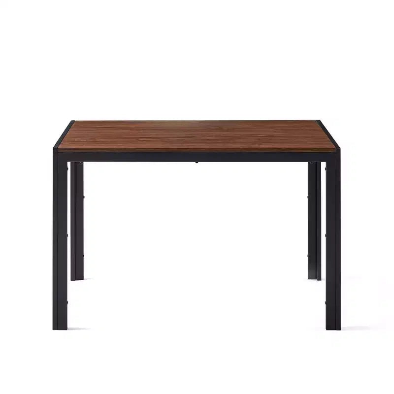 Table à manger rectangulaire en bois Okak Grande table de cuisine avec structure en MDF plaqué pour salle à manger, Noyer