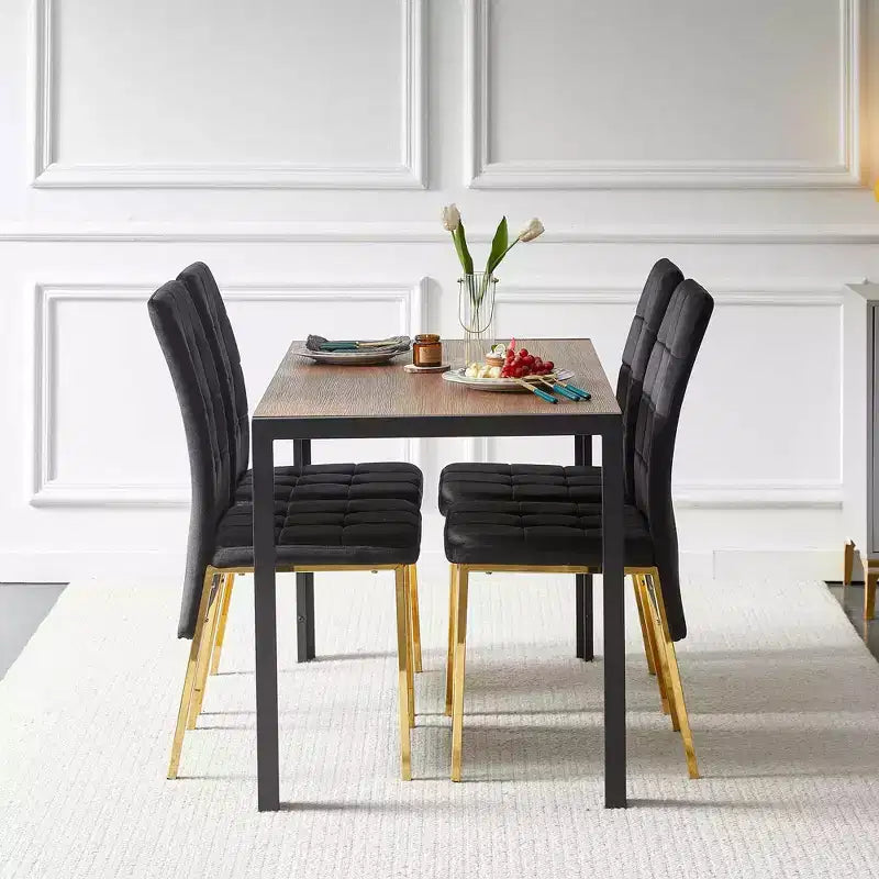 Table à manger rectangulaire en bois Okak Grande table de cuisine avec structure en MDF plaqué pour salle à manger, Noyer
