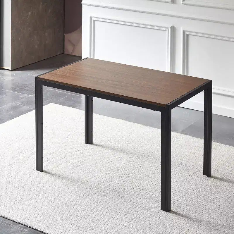 Table à manger rectangulaire en bois Okak Grande table de cuisine avec structure en MDF plaqué pour salle à manger, Noyer