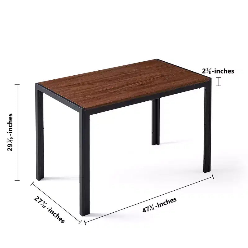 Table à manger rectangulaire en bois Okak Grande table de cuisine avec structure en MDF plaqué pour salle à manger, Noyer