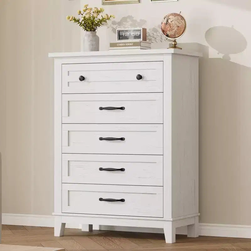 GustoWave 5 Dresser for Bedroom, 41.3 Tall Vertical Drawer Dresser with Large Storage, Freestanding Wooden Closet Chest for Bedroom, Living Room