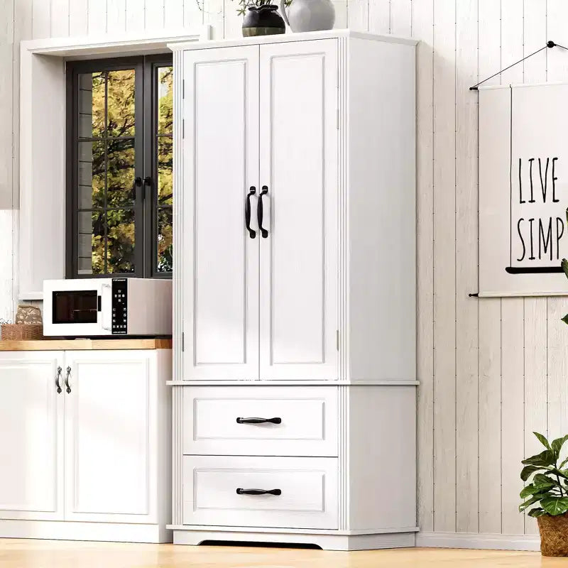 Okak 71 Embossed Texture Kitchen Pantry Sideboard Cabinet with Pull Out Storage, Freestanding Cupboard Buffet Cabinet for Kitchen Dining Room