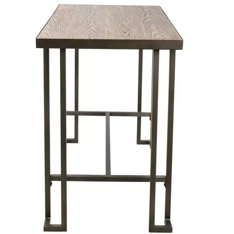 Table de salle à manger rectangulaire Okak, Table de cuisine, Table de comptoir industrielle pour salle à manger, salon