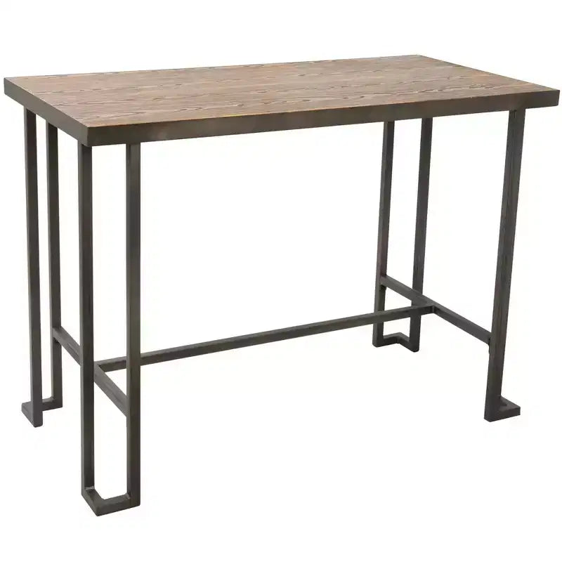 Table de salle à manger rectangulaire Okak, Table de cuisine, Table de comptoir industrielle pour salle à manger, salon
