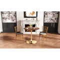 Okak 31.5 Round Dining Table Dining Room Table with Metal Tulip Base for Dining Room, Gold