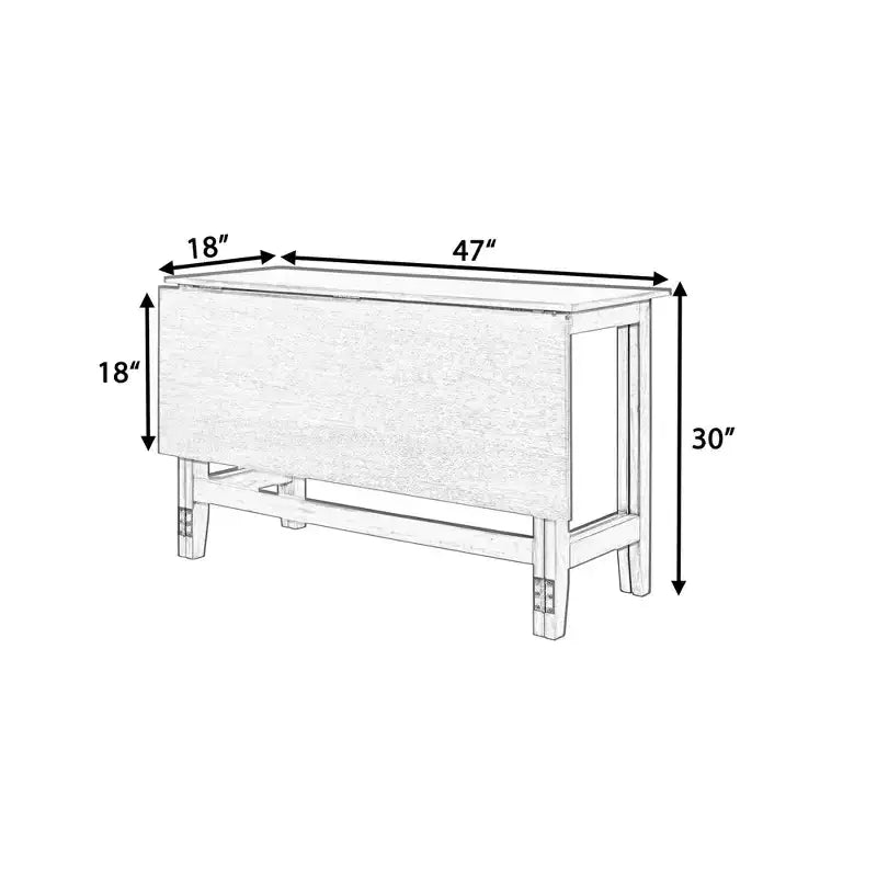 Table à manger rectangulaire extensible Okak Farmhouse avec rallonge de 45,7 cm, table de cuisine pour 4 personnes, peu encombrante, blanche