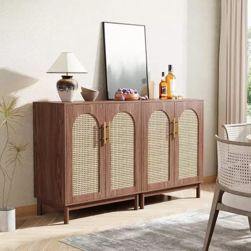Modern Buffet Cabinet with Storage, 59 Inch Kitchen Sideboard Cabinet with 4 Doors, Coffee Bar Cabinet