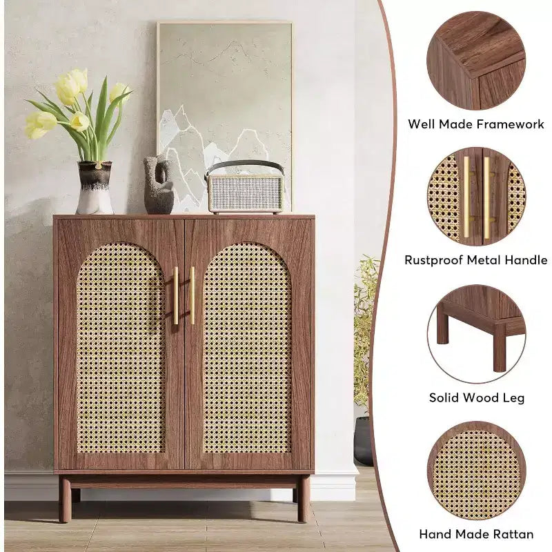Modern Buffet Cabinet with Storage, 59 Inch Kitchen Sideboard Cabinet with 4 Doors, Coffee Bar Cabinet