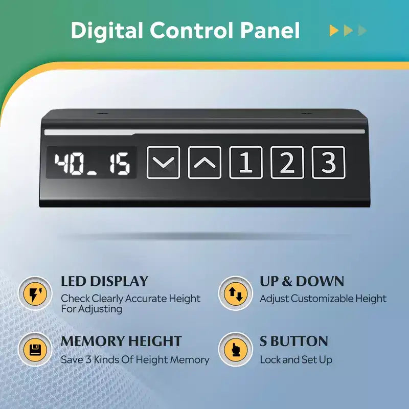 DEXYLLO 40x24 Electric Standing Desk, One-Piece Desktop with 3 Height Memory Settings, Adjustable Computer Desk for Home Office Sit-Stand