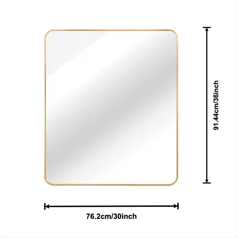 Whisen 30x36 Inch Rectangular Bathroom Wall Mirror, HD Glass with Anti-Rust Aluminum Frame