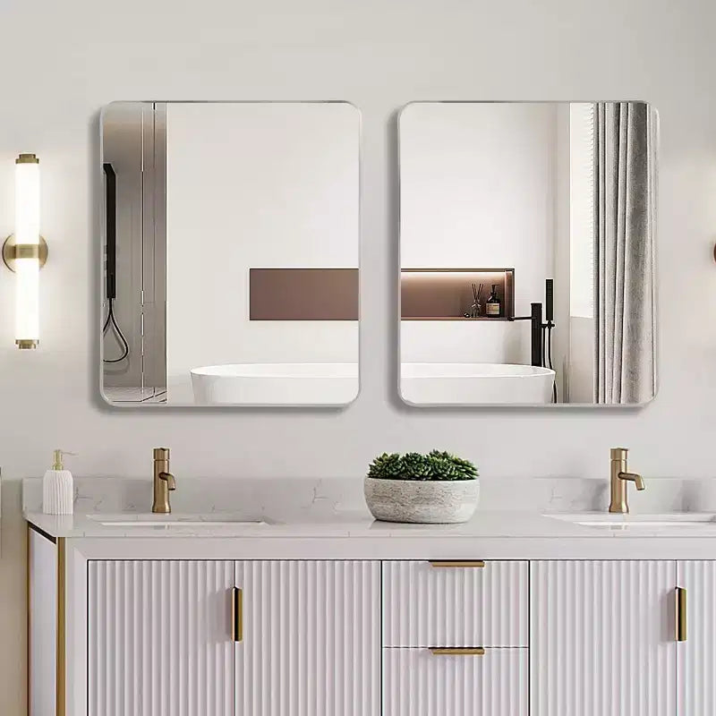 Whisen 30x36 Inch Rectangular Bathroom Wall Mirror, HD Glass with Anti-Rust Aluminum Frame