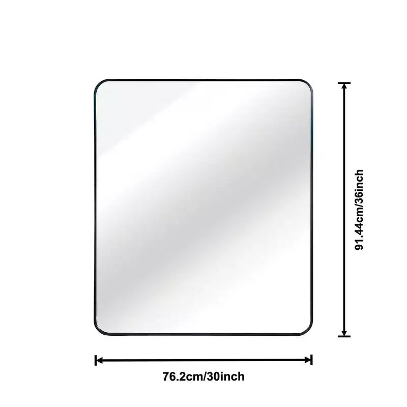 Whisen 30x36 Inch Rectangular Bathroom Wall Mirror, HD Glass with Anti-Rust Aluminum Frame
