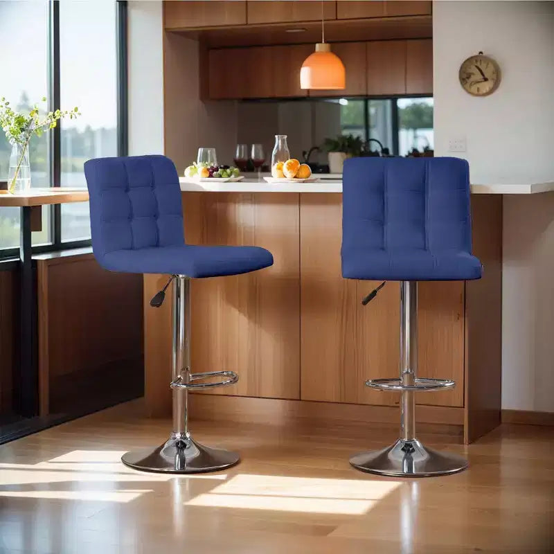Bar Stools 1 Set of 2, Counter Height Bar Stools, Square Cushion Bar Stools with Back, Footstool, Cafe, 2 pieces