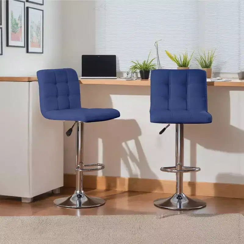 Bar Stools 1 Set of 2, Counter Height Bar Stools, Square Cushion Bar Stools with Back, Footstool, Cafe, 2 pieces