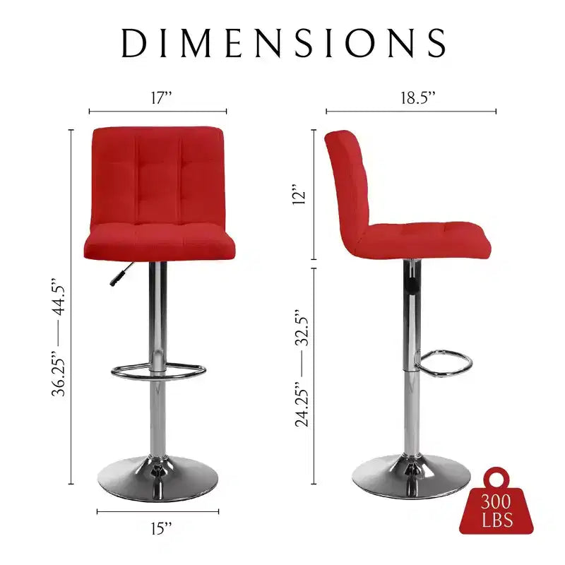 Bar Stools 1 Set of 2, Counter Height Bar Stools, Square Cushion Bar Stools with Back, Footstool, Cafe, 2 pieces