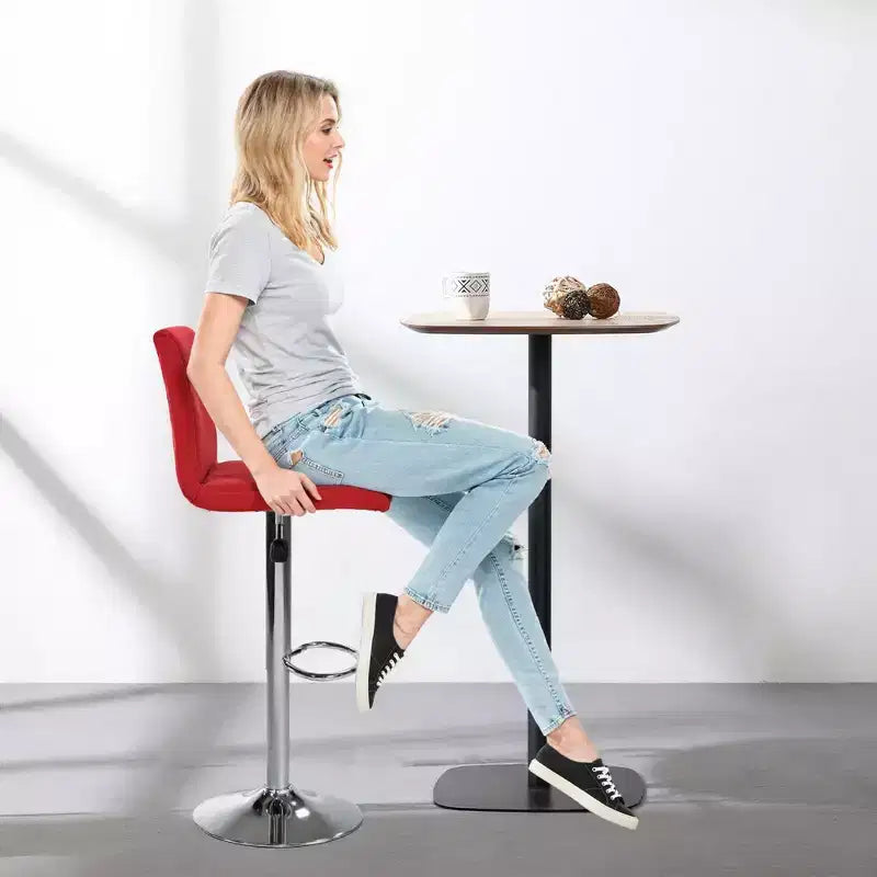 Bar Stools 1 Set of 2, Counter Height Bar Stools, Square Cushion Bar Stools with Back, Footstool, Cafe, 2 pieces
