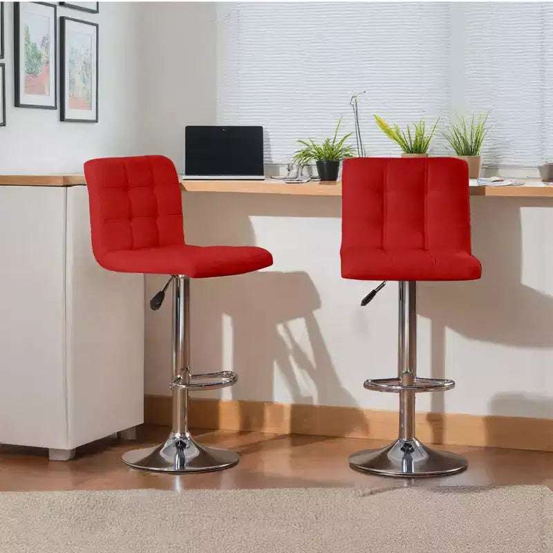 Bar Stools 1 Set of 2, Counter Height Bar Stools, Square Cushion Bar Stools with Back, Footstool, Cafe, 2 pieces
