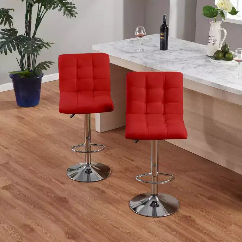 Bar Stools 1 Set of 2, Counter Height Bar Stools, Square Cushion Bar Stools with Back, Footstool, Cafe, 2 pieces