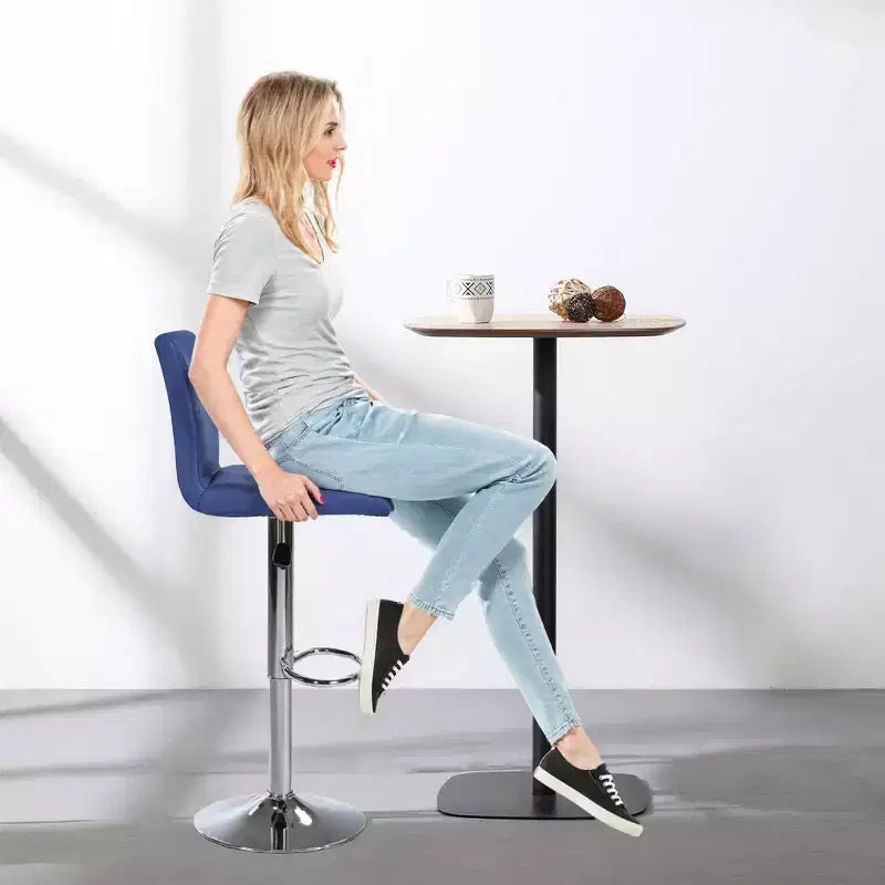 Bar Stools 1 Set of 2, Counter Height Bar Stools, Square Cushion Bar Stools with Back, Footstool, Cafe, 2 pieces